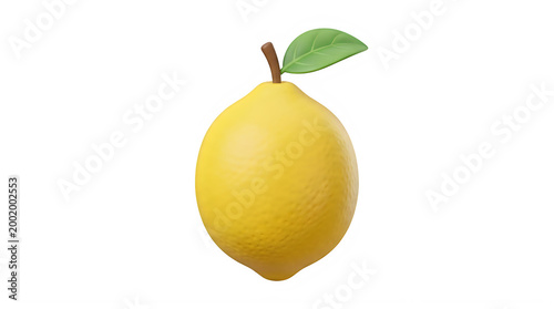 3d lemon illustration isolated on transparent background