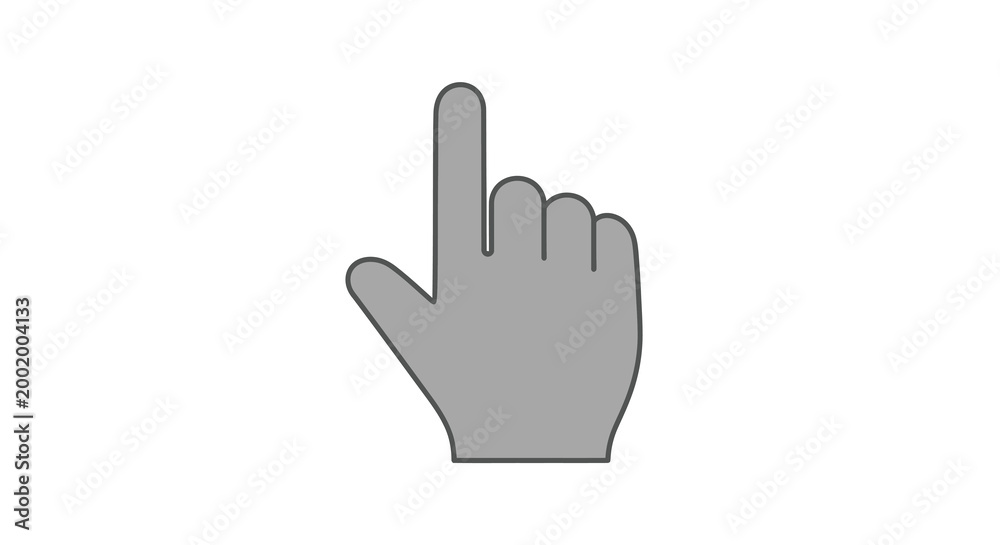 Obraz premium pointer hand icon in gray on white background