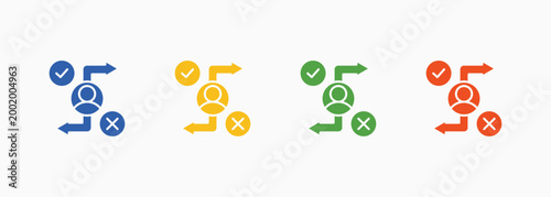 Guidance Icon Set Color Multiple Style Collection Element For Design