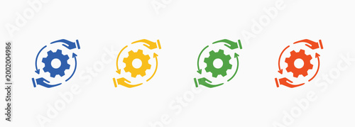 Development Icon Set Color Multiple Style Collection Element For Design