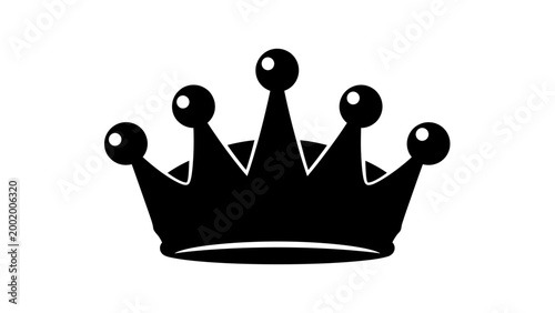 Black Crown Icon, Royal Symbol, Royalty, Power, Leadership, Luxury, Success, Elegance, Simple Graphic