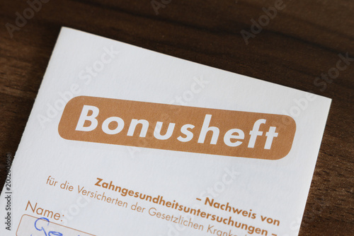 Slika na platnu Bonusheft (bonus booklet) of the statutory health insurance in Germany