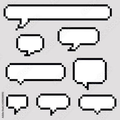 Tableau sur toile Set of Pixel Art Speech Bubbles