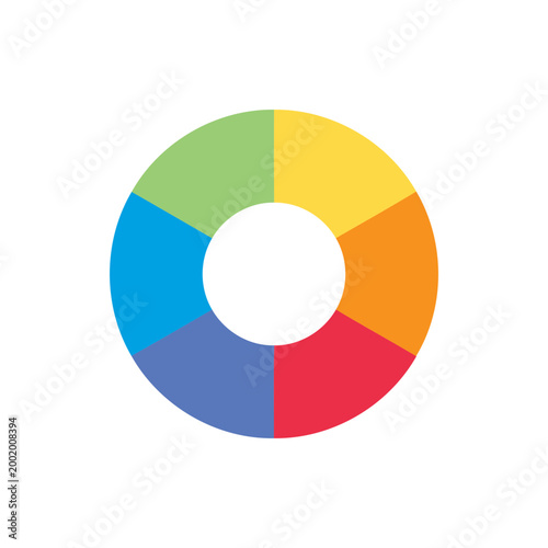 Free Download Colorful Six Segment Donut Chart Graphic - GFXLoad