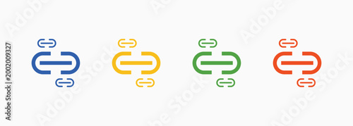 Link Icon Set Color Multiple Style Collection Element For Design