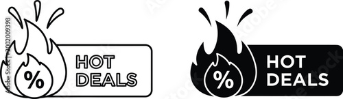 hot deal minimal icon label price offer sticker simple badge symbol sale marketing graphic vector modern flat style