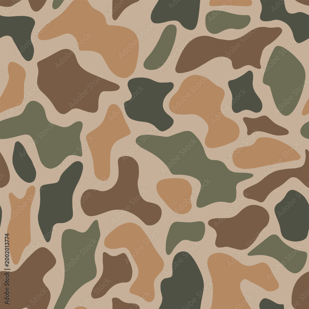 Naklejka premium Vintage Duck Hunter Camouflage Vector, Retro Frogskin Camo Seamless Pattern, Old School Marsh Hunting Texture