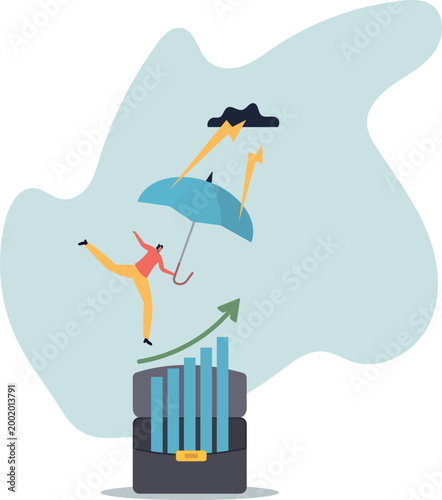 Risk and uncertainty, investment volatility or stock market and crypto currency fluctuation up and down, all weather strategy.human life and situation.