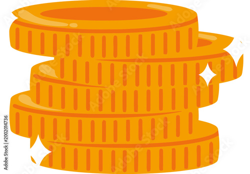 Stack of Shiny Golden Coins Illustration