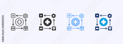 Phase Icon Set Multiple Style Various Collection Illustration 