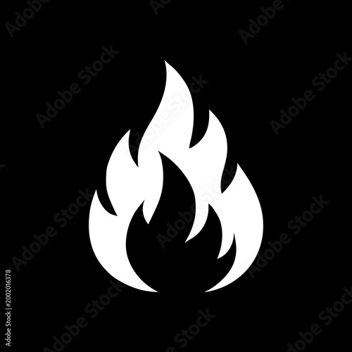 Fire bonfire icon isolated on black background