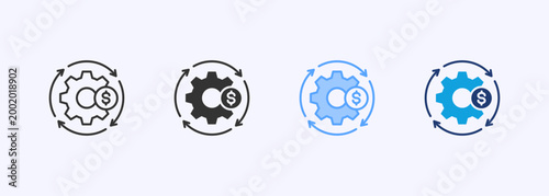 Control Icon Set Color Multiple Style Collection Illustration