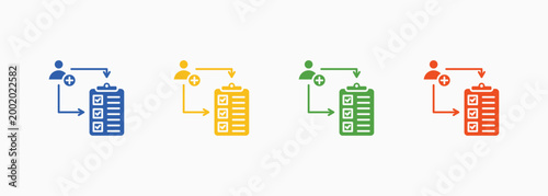 Outcome Icon Set Color Multiple Style Collection Illustration