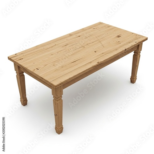 wooden table isolated on white