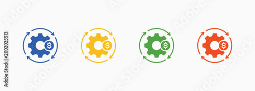 Control Icon Set Color Multiple Style Collection Illustration