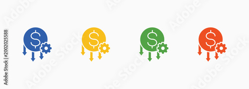 Reduce Icon Set Color Multiple Style Collection Illustration