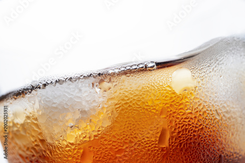 Whiskey Macro Bubbles Ice Condensation Texture Close Up