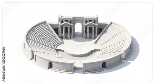 Obraz na płótnie Ancient Roman Amphitheater Model Architectural Design.