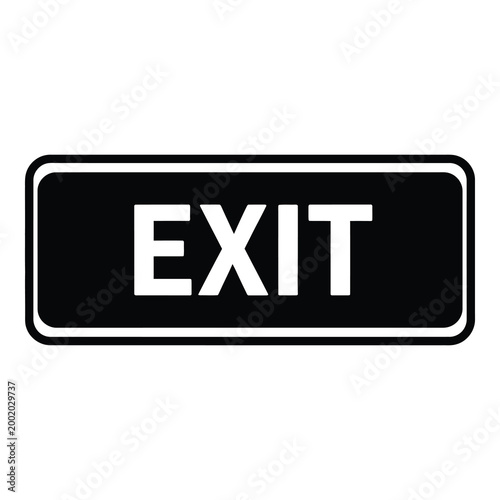 Exit Sign with White Letters on Dark Background for Safety and Emergency Evacuation Guidance