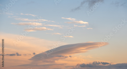 Colorful evening sky with clouds panorama background