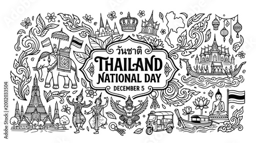 Thailand National Day Doodle Art - December 5