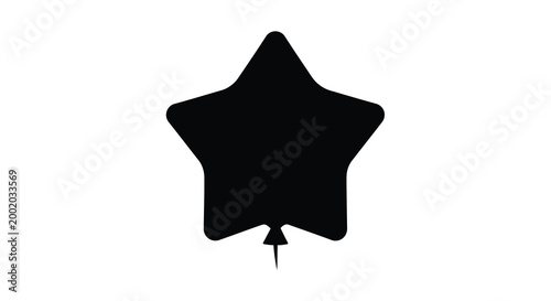 Star shaped balloon silhouette high quality professional detailed