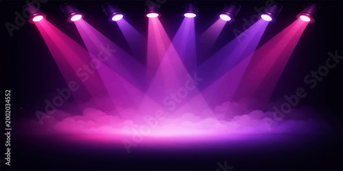 Blue stage spotlight with glowing lights and vibrant night concert energy backdrop design