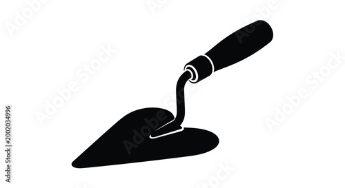 Trowel silhouette on a white background high quality