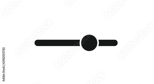 Slider control icon with circular thumb black silhouette