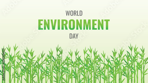 World Environment Day banner, save earth nature, sustainable ecosystem concept, reduce global warming and pollution