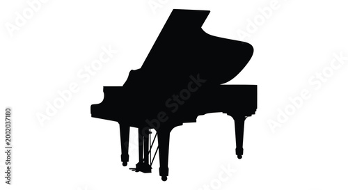 grand piano silhouette high quality professional detailed modern