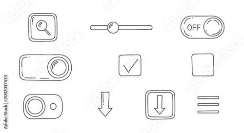 Interface element icons set