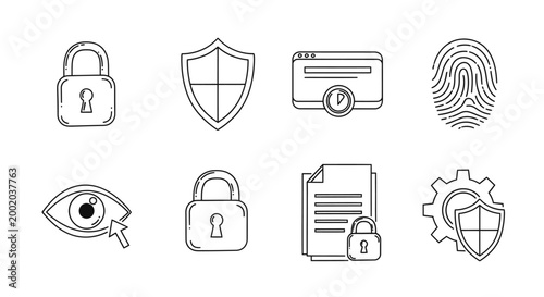 Security elements protection digital safety illustration