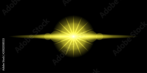 Radiant golden starburst a brilliant explosion of light against a dark void like background