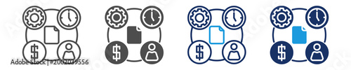 project management icon set with multi concept