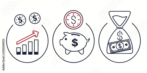 Financial for business and investment finance money growth