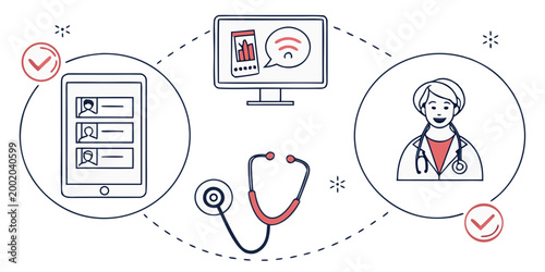 Telemedicine and remote healthcare services medical consultation online doctor telehealth