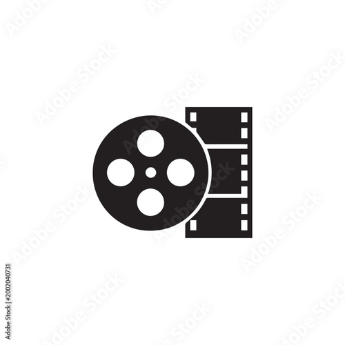 Movie cinema slides tape icon silhouette vector design art illustration