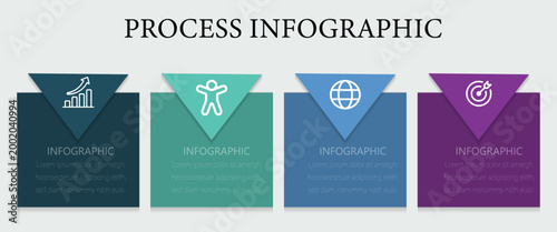 Vector Infographic label design business template with icons and 4 options or steps.Timeline design for brochure, presentation, web site. Infographic design layout. 