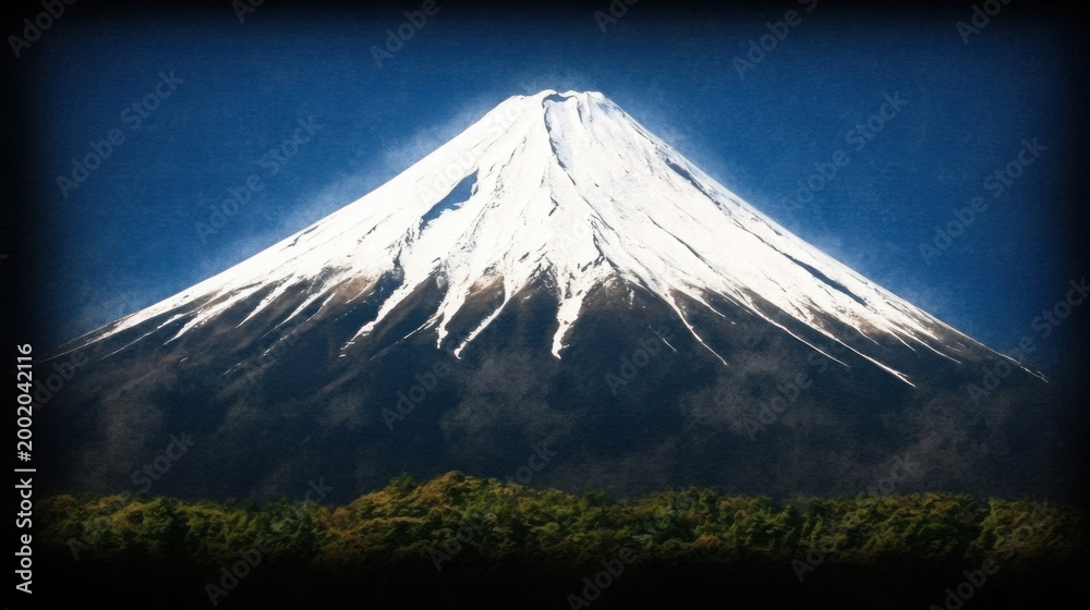Fototapeta premium Majestic Snow-Capped Mountain Under Clear Sunny Sky