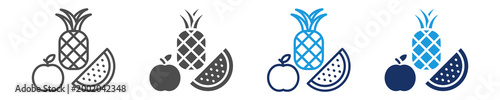 fruit icon set with multi concept