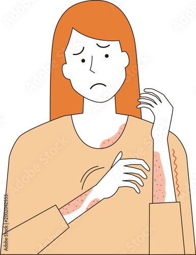 肌のかゆみに悩む女性