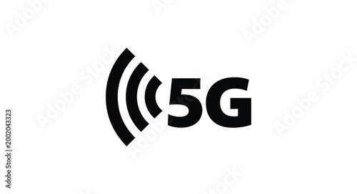 5g network signal icon with radiating waves silhouette