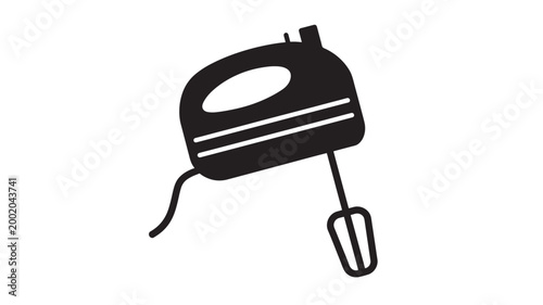 Blowtorch gas burner icon with simple black shape and corded handle for industrial welding and soldering
