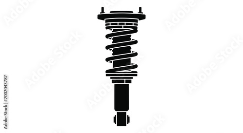 Shock absorber silhouette black automotive suspension component