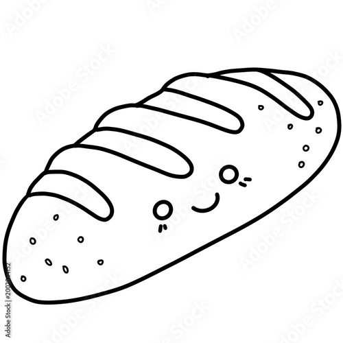 French bread with a big smile