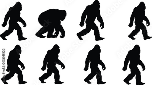 Bigfoot silhouettes a collection of cryptid figures in various poses