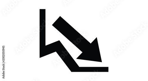 Downward trend arrow silhouette high quality professional detailed