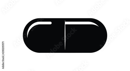 Capsule pill shape black silhouette high quality professional