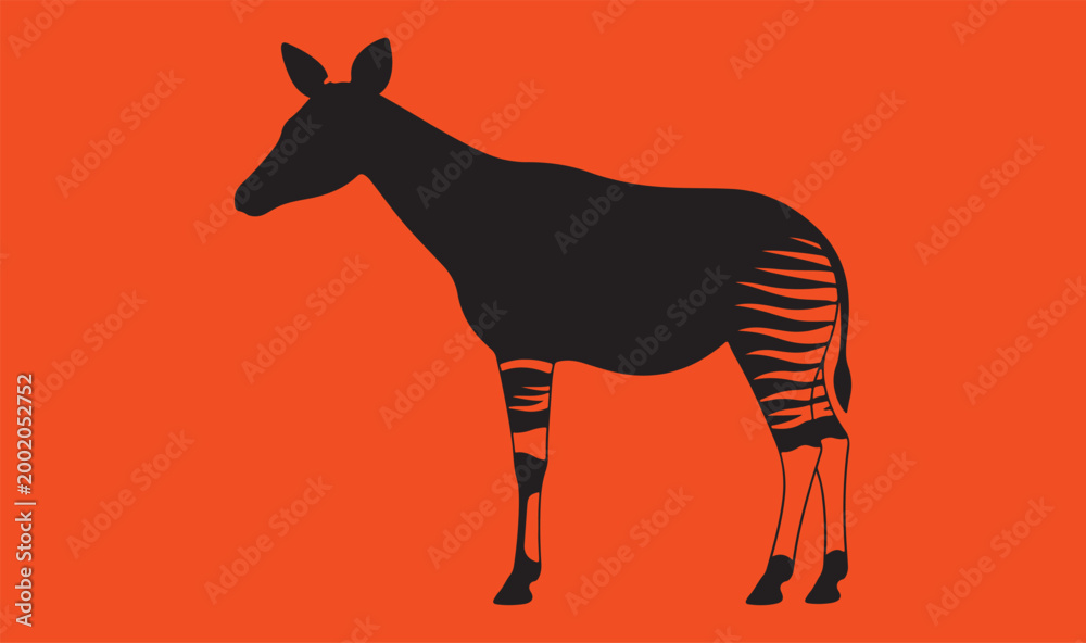 Fototapeta premium okapi vector silhouette
